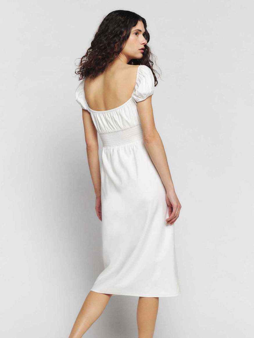Reformation Arna Women's Dress White | OUTLET-0648735