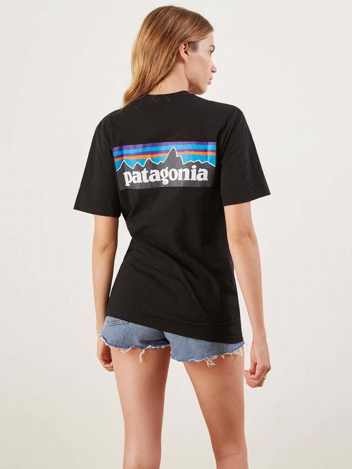 Reformation Patagonia Logo Women's T Shirts Black | OUTLET-8715460