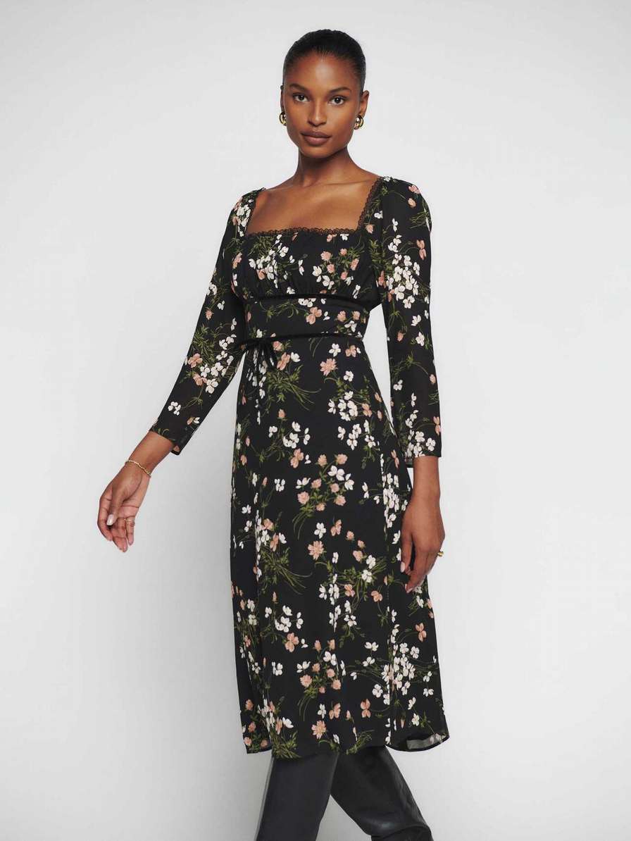 Reformation Pennie Women's Dress Black | OUTLET-204867