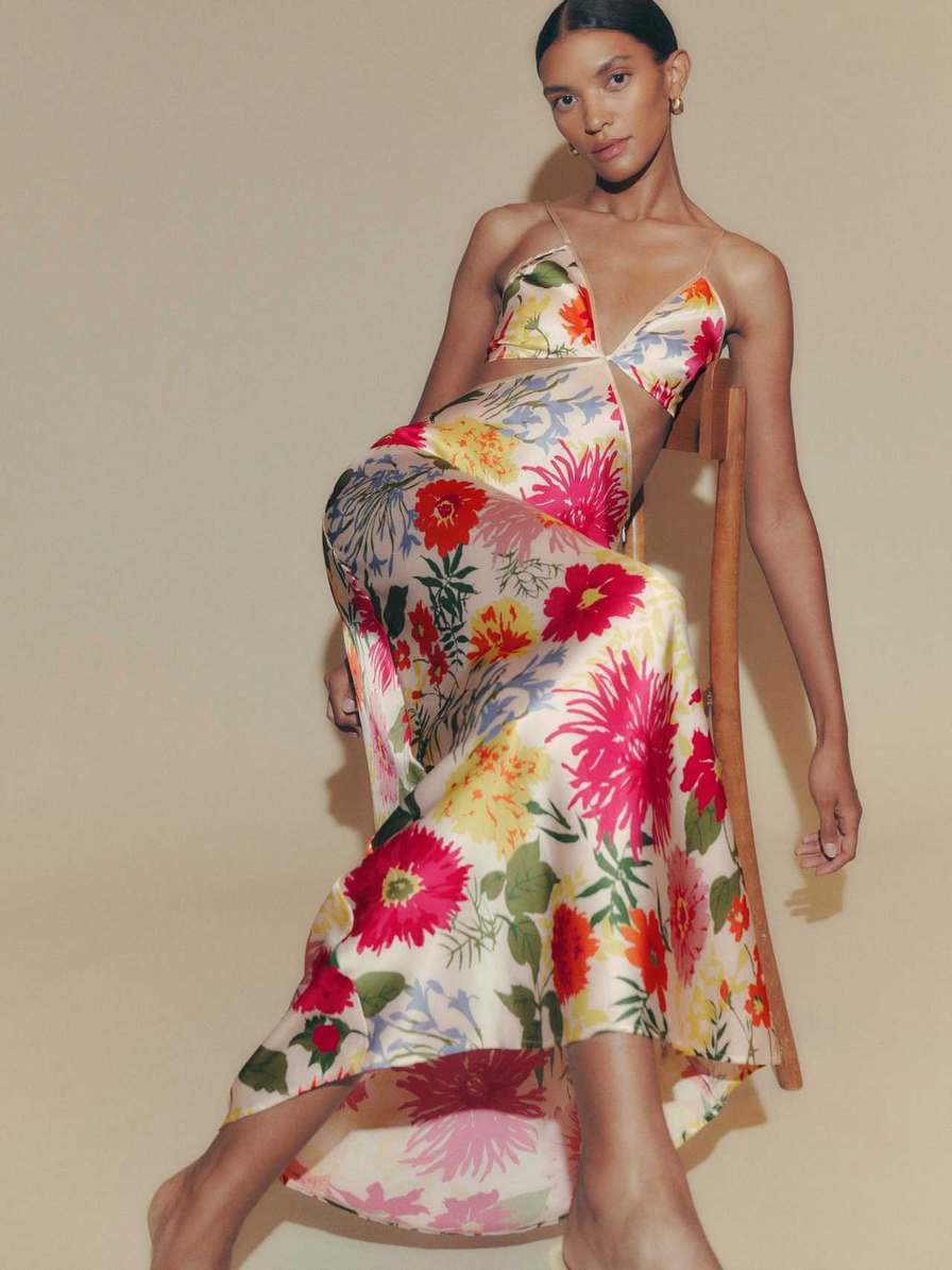 Reformation Poppies Silk Women's Dress Flower | OUTLET-580163